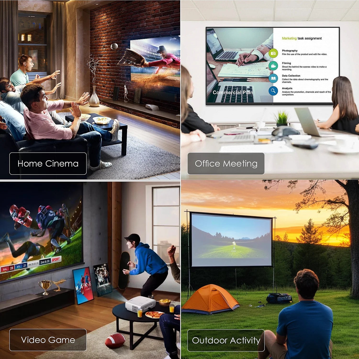 Mini Portable LED Projector Compatible with Smartphone/Laptop