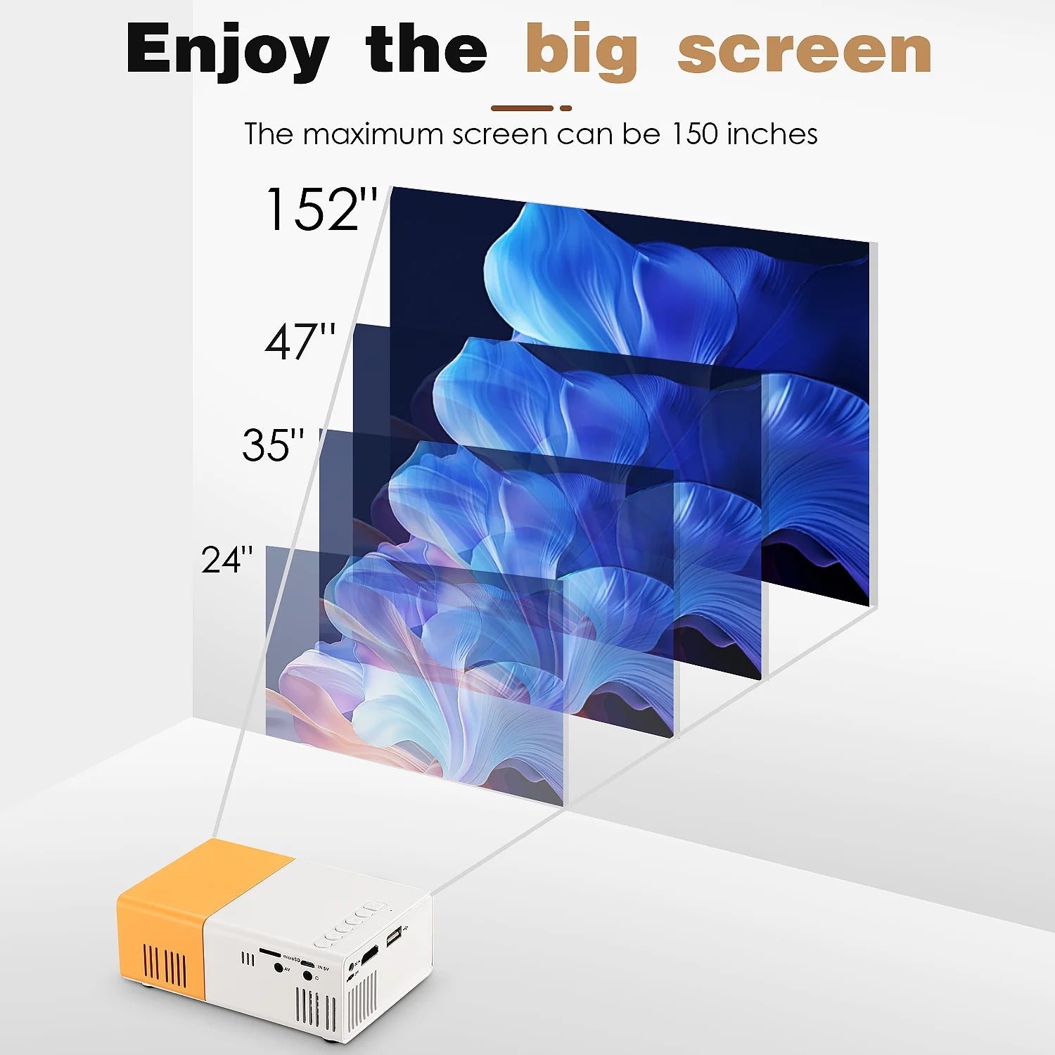 Mini Portable LED Projector Compatible with Smartphone/Laptop